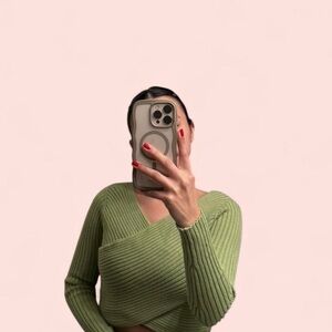 Sweet Rain Olive V-Neck Sweater